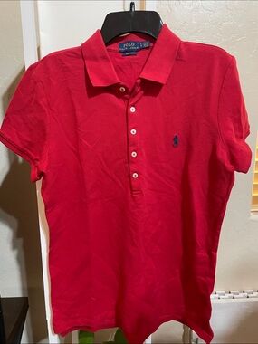 Polo by Ralph Lauren Red Short-Sleeve Polo with Navy Logo